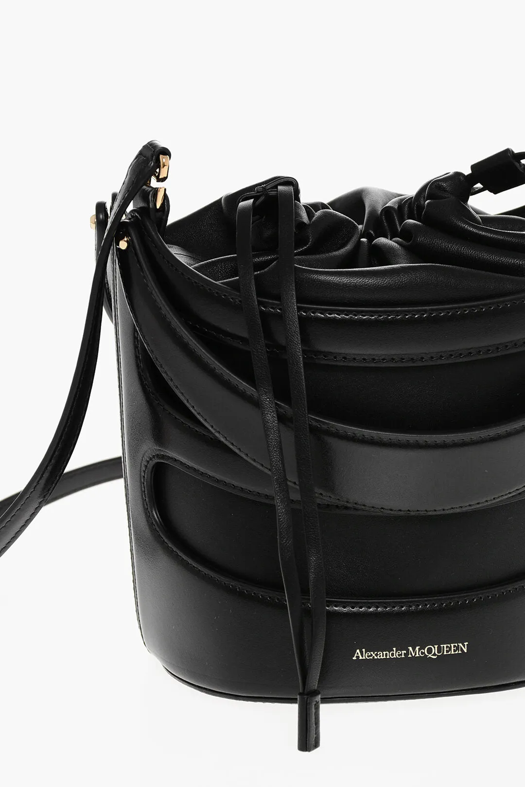 Alexander Mcqueen Leather The Rise Bucket Bag With Removable Shoulder Strap