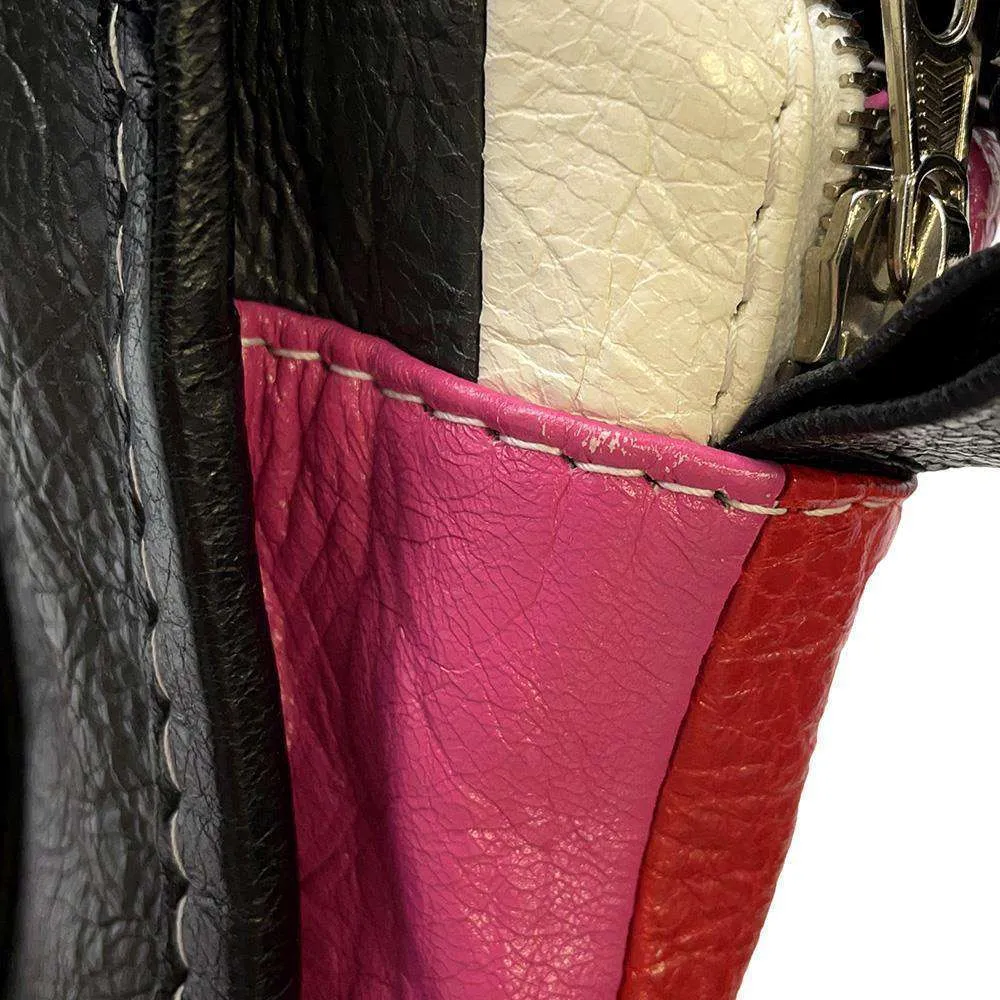 BALENCIAGA Bazar 2way Tote Bag Black/Multicolor 452458 Leather Size XS
