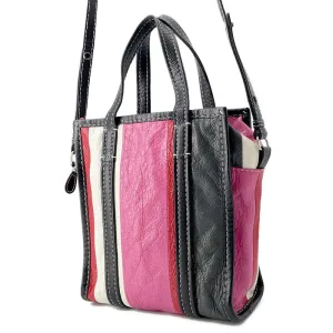 BALENCIAGA Bazar 2way Tote Bag Black/Multicolor 452458 Leather Size XS