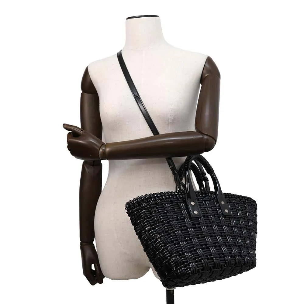 BALENCIAGA Bistro 2WAY Tote Bag Black 671342 Patent Leather Size XS