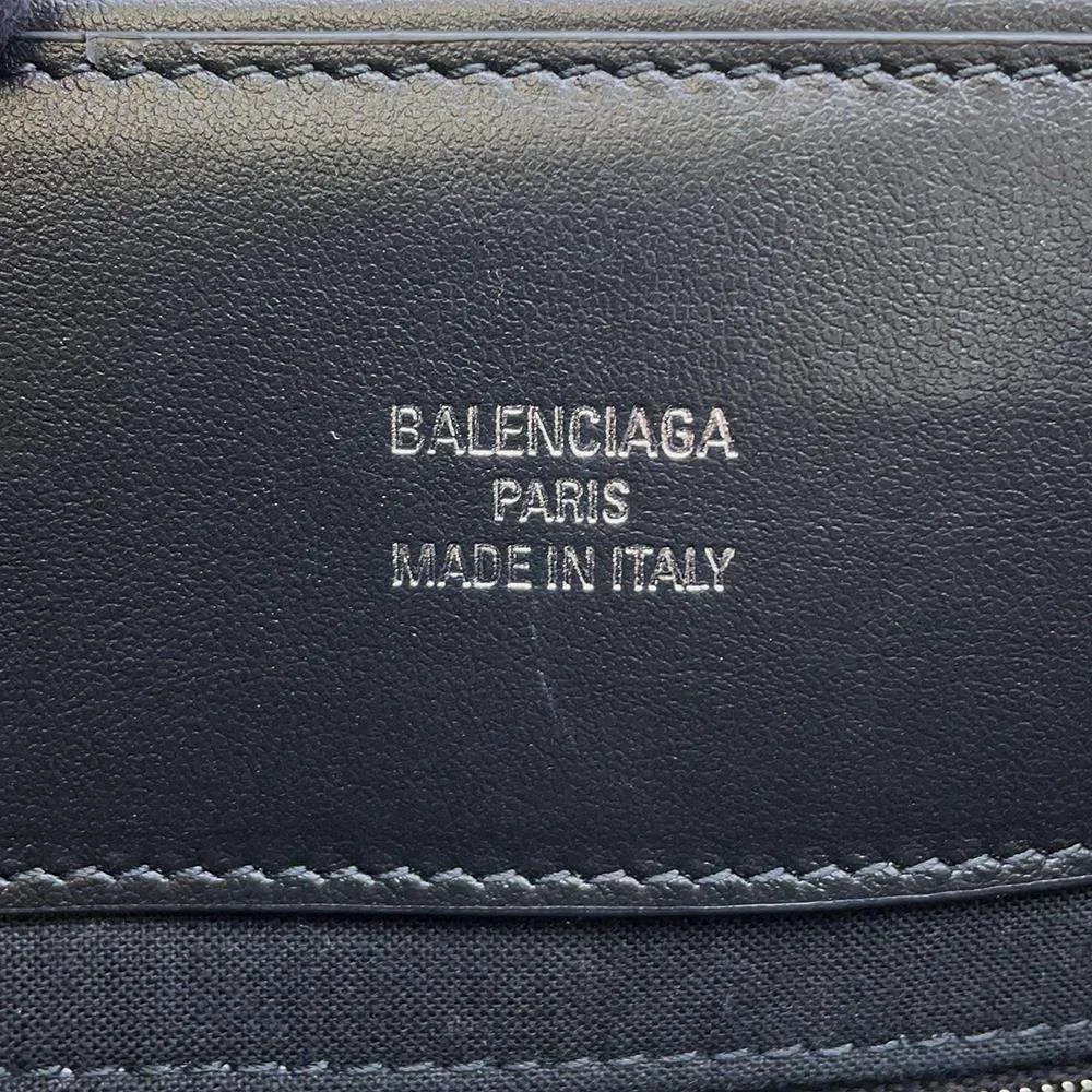 BALENCIAGA CITIES TOKYO Duty Free Tote M Natural/Black 759973 Canvas Leather Size M