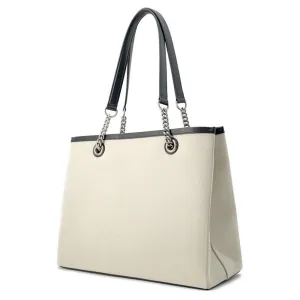 BALENCIAGA CITIES TOKYO Duty Free Tote M Natural/Black 759973 Canvas Leather Size M