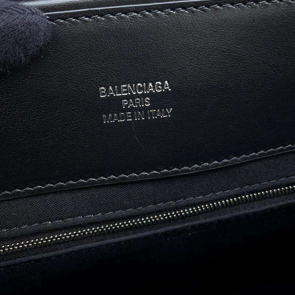 BALENCIAGA CITIES TOKYO Duty Free Tote M Natural/Black 759973 Canvas Leather Size M