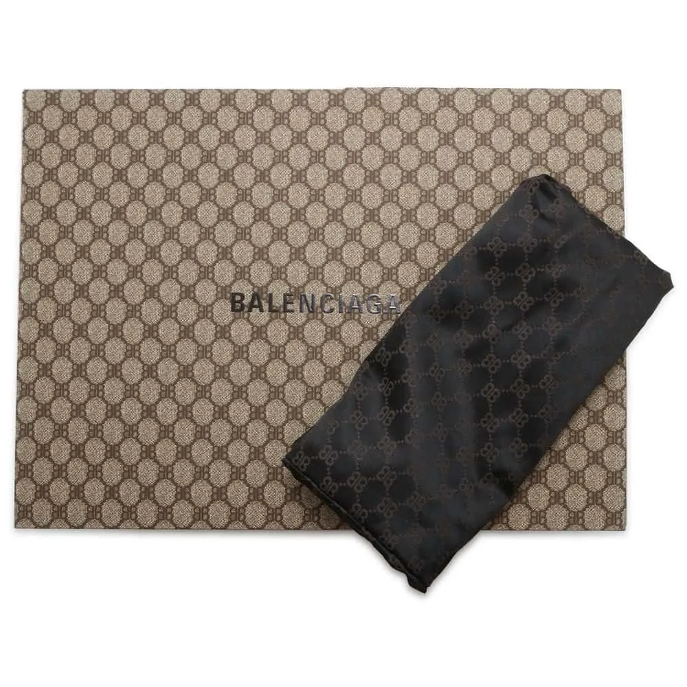 BALENCIAGA The Hacker Project Tote Bag Gucci Collaboration Black 680125 Canvas Leather Size Medium