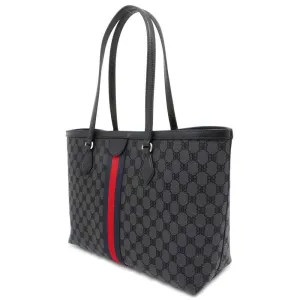 BALENCIAGA The Hacker Project Tote Bag Gucci Collaboration Black 680125 Canvas Leather Size Medium