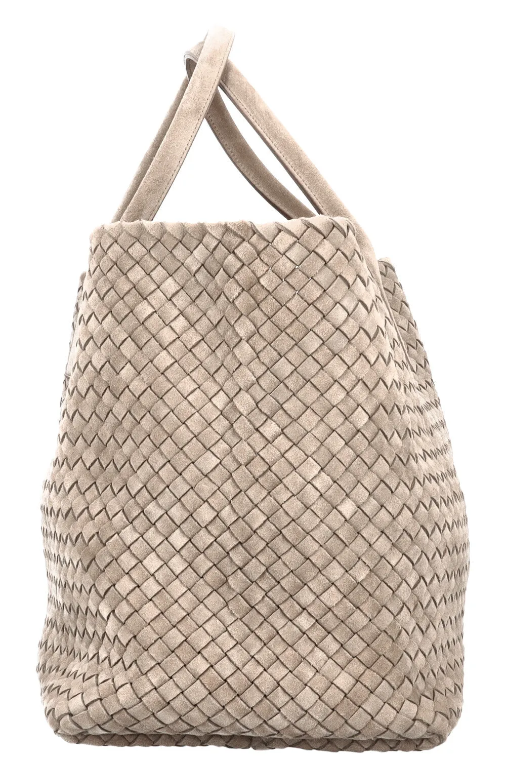 BOTTEGA VENETA Large Cabat Tote Suede Sage