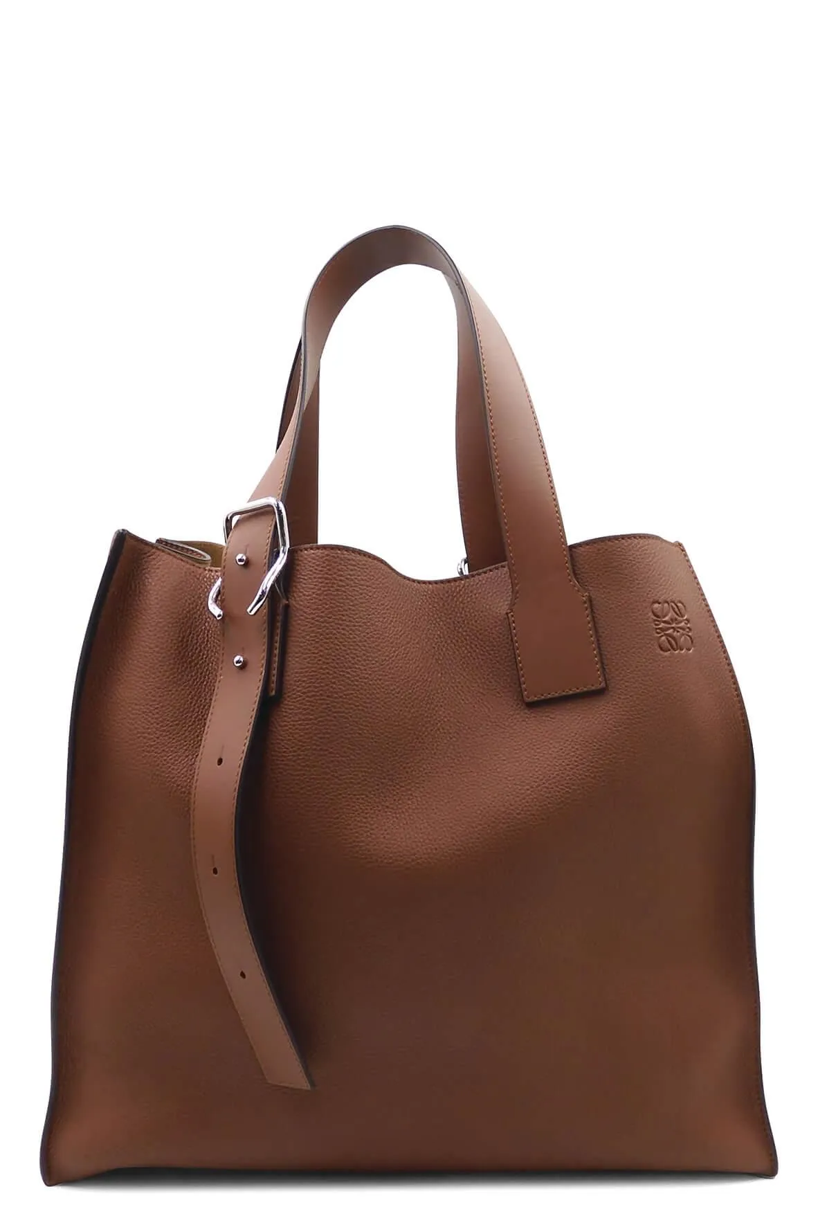 Buckle Tote Bag Cognac