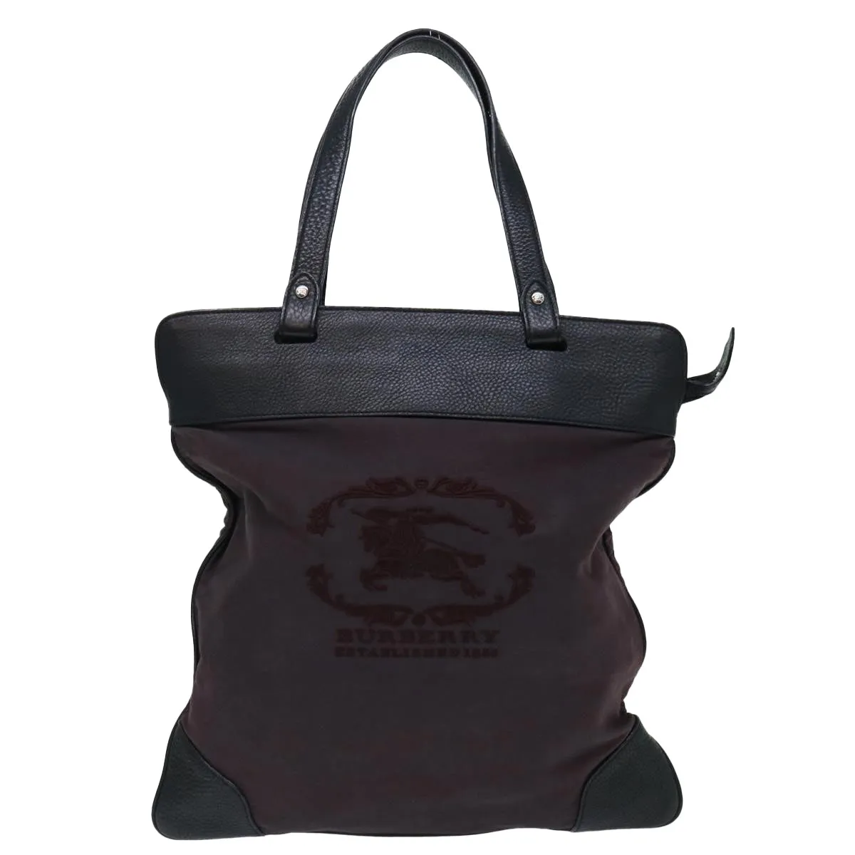 Burberry Burgundy Canvas Tote Bag ()