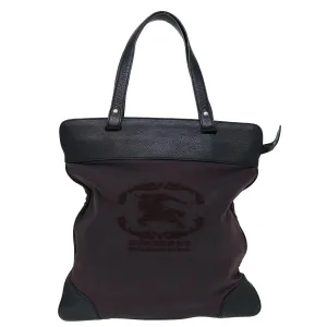 Burberry Burgundy Canvas Tote Bag ()
