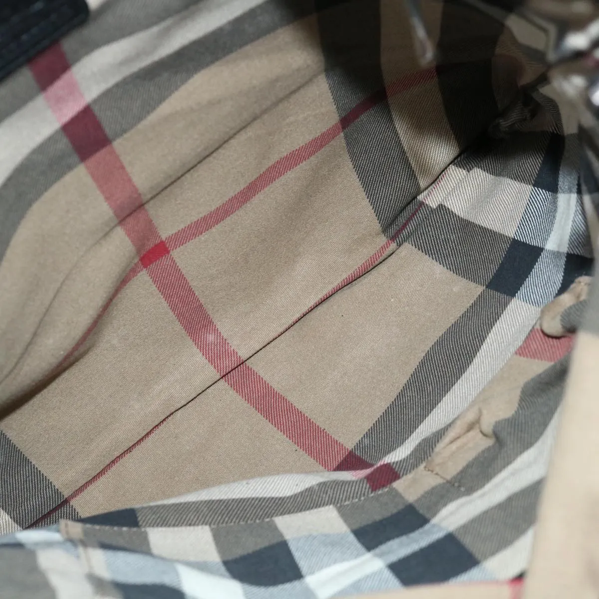 Burberry Burgundy Canvas Tote Bag ()