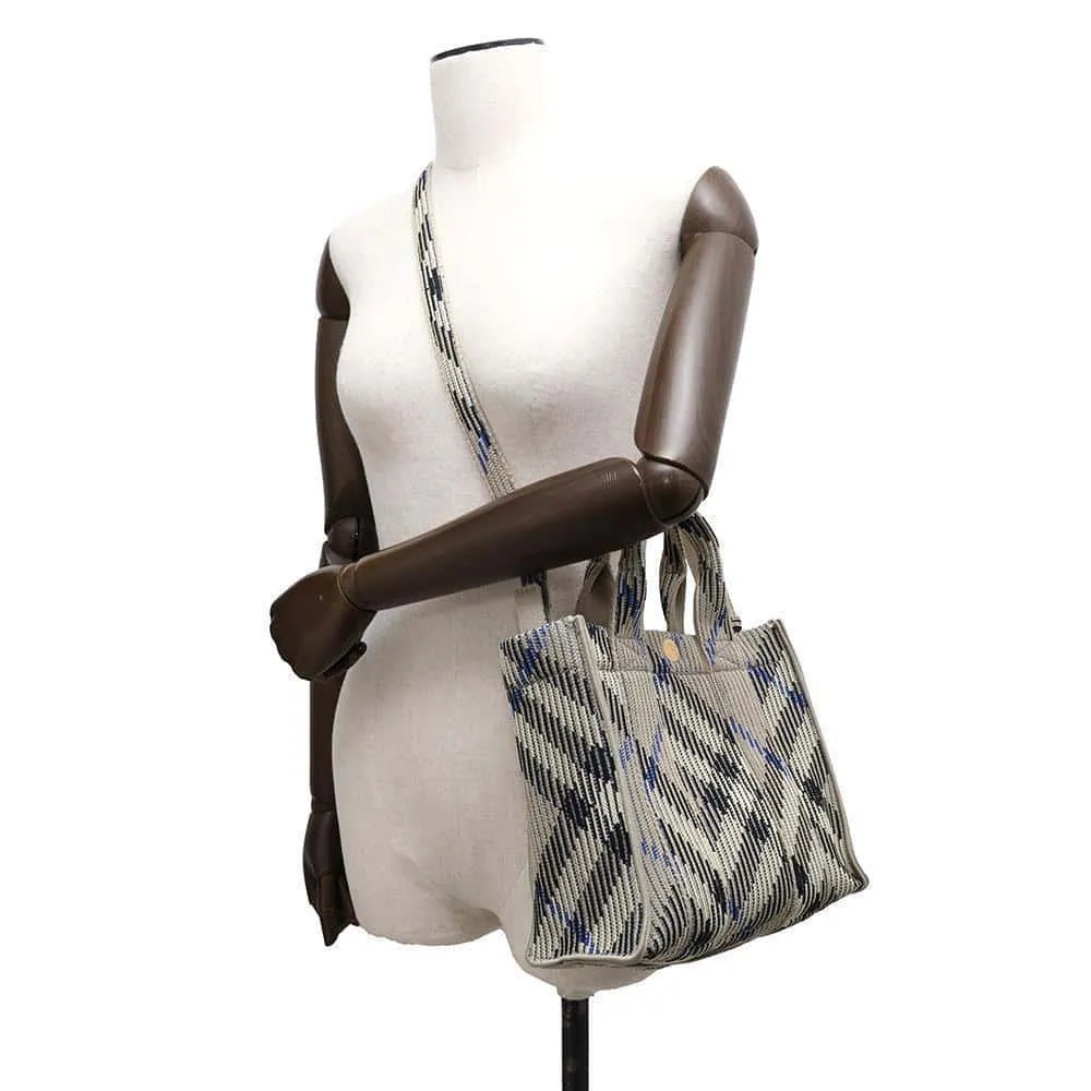 BURBERRY Check knit tote Leiken8090404 Nylon Size Mini