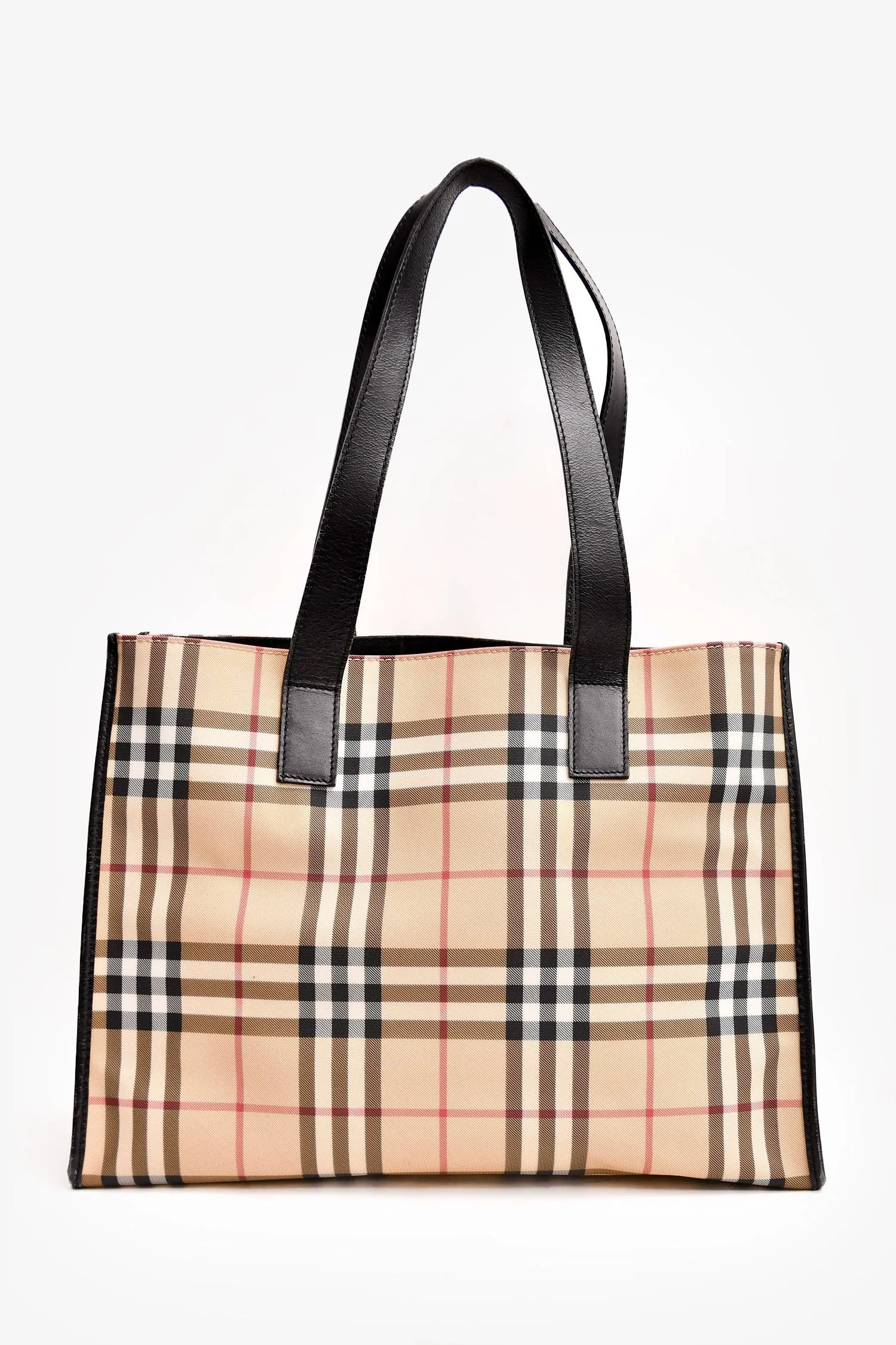 Burberry Coated Canvas Nova Check Tote (As Is)
