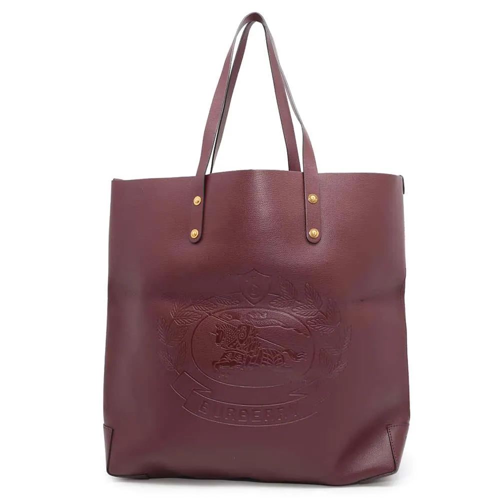 BURBERRY Crest Tote bold Leather