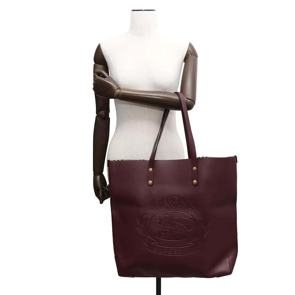 BURBERRY Crest Tote bold Leather