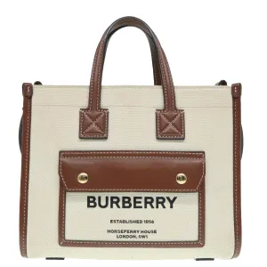 Burberry Freya Beige Canvas Tote Bag ()