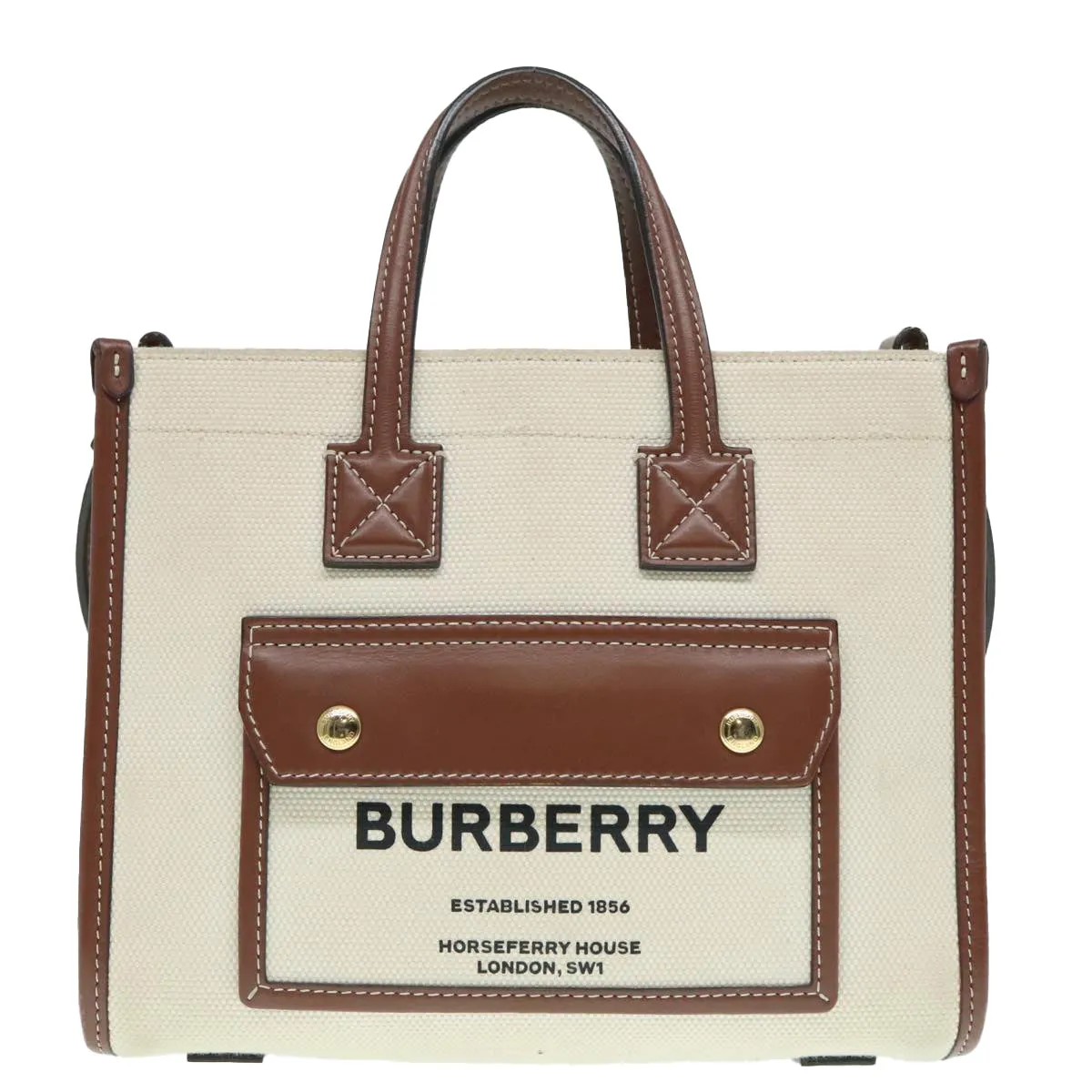 Burberry Freya Beige Canvas Tote Bag ()