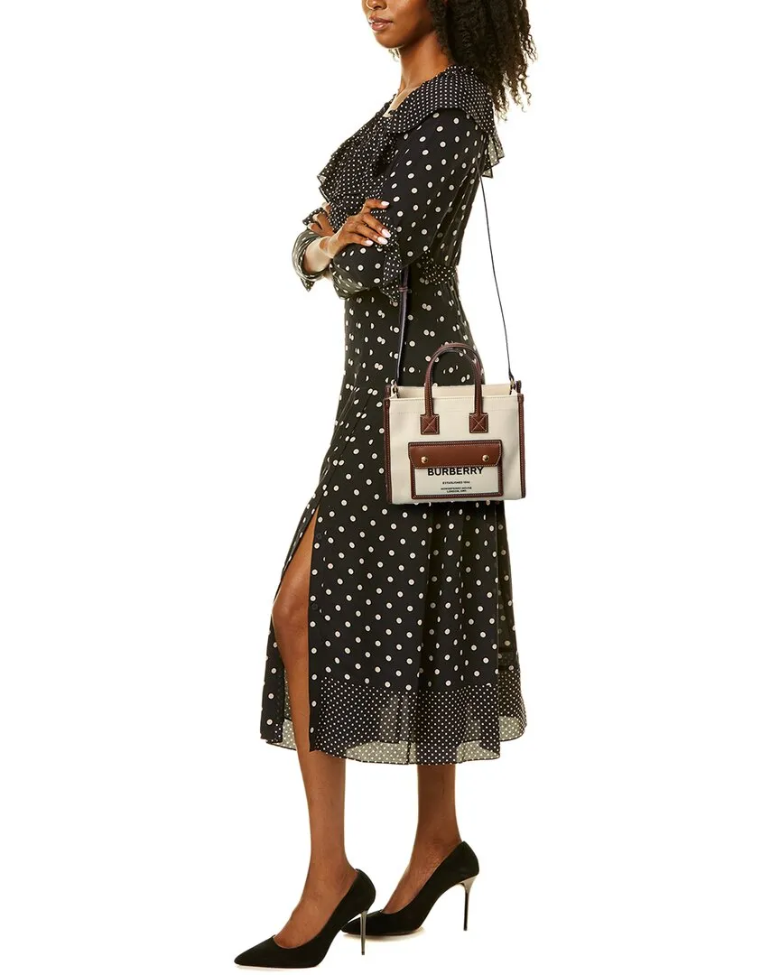 Burberry Freya Mini Canvas & Leather Tote