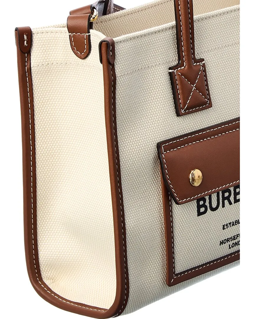 Burberry Freya Mini Canvas & Leather Tote