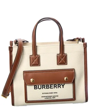 Burberry Freya Mini Canvas & Leather Tote