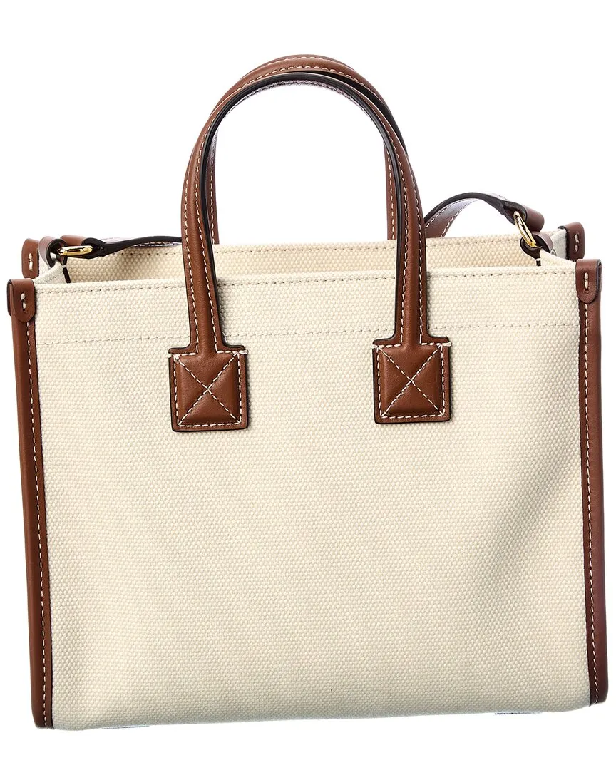 Burberry Freya Mini Canvas & Leather Tote