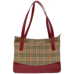 Burberry Haymarket Beige Canvas Tote Bag ()