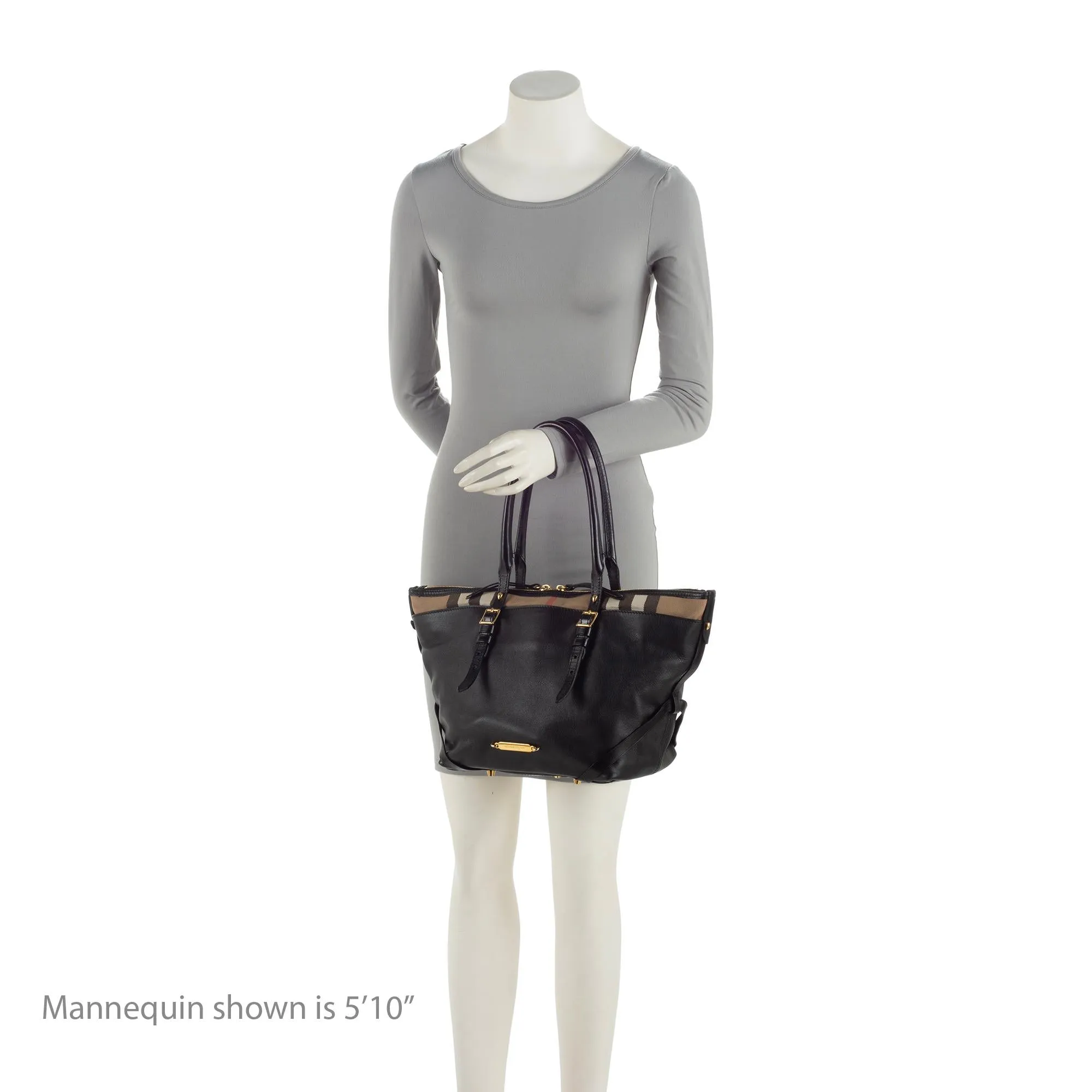 Burberry House Check Lambskin Bridle Salisbury Small Tote (SHF-mVCDxh)