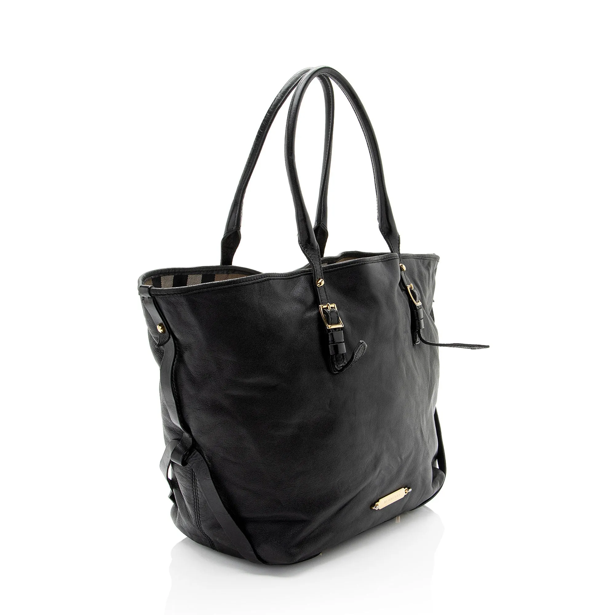 Burberry Lambskin Salisbury Bridle Medium Tote (SHF-aGNSFX)