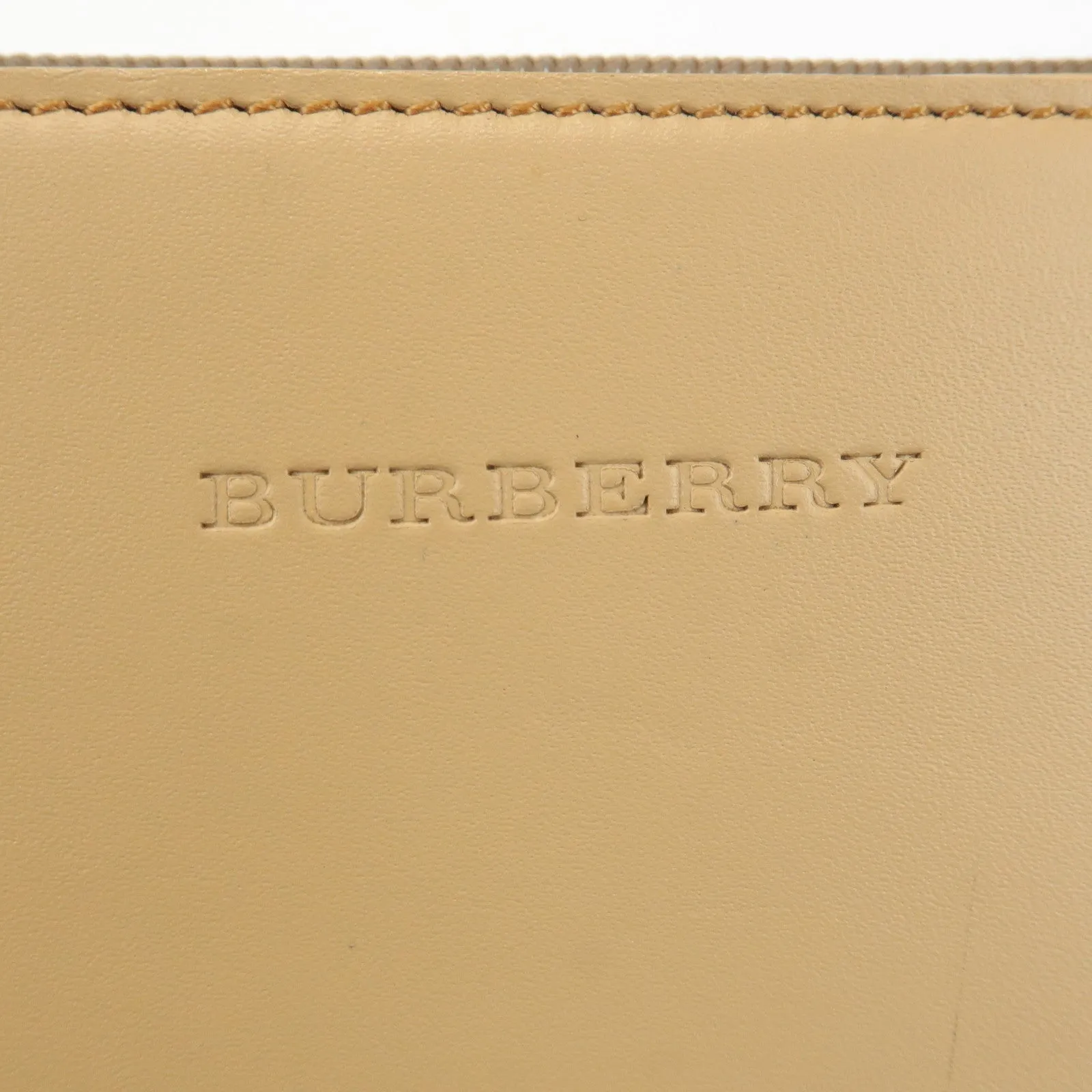 BURBERRY London Leather Suede Tote Bag Hand Bag Beige
