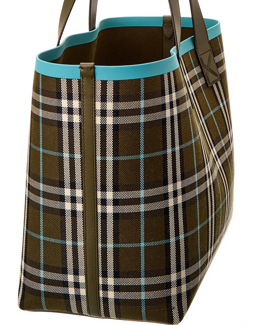 Burberry London Medium Canvas & Leather Tote