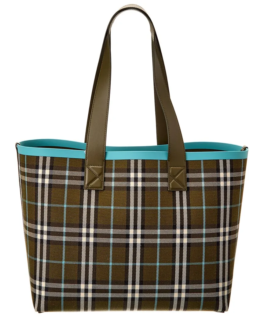 Burberry London Medium Canvas & Leather Tote