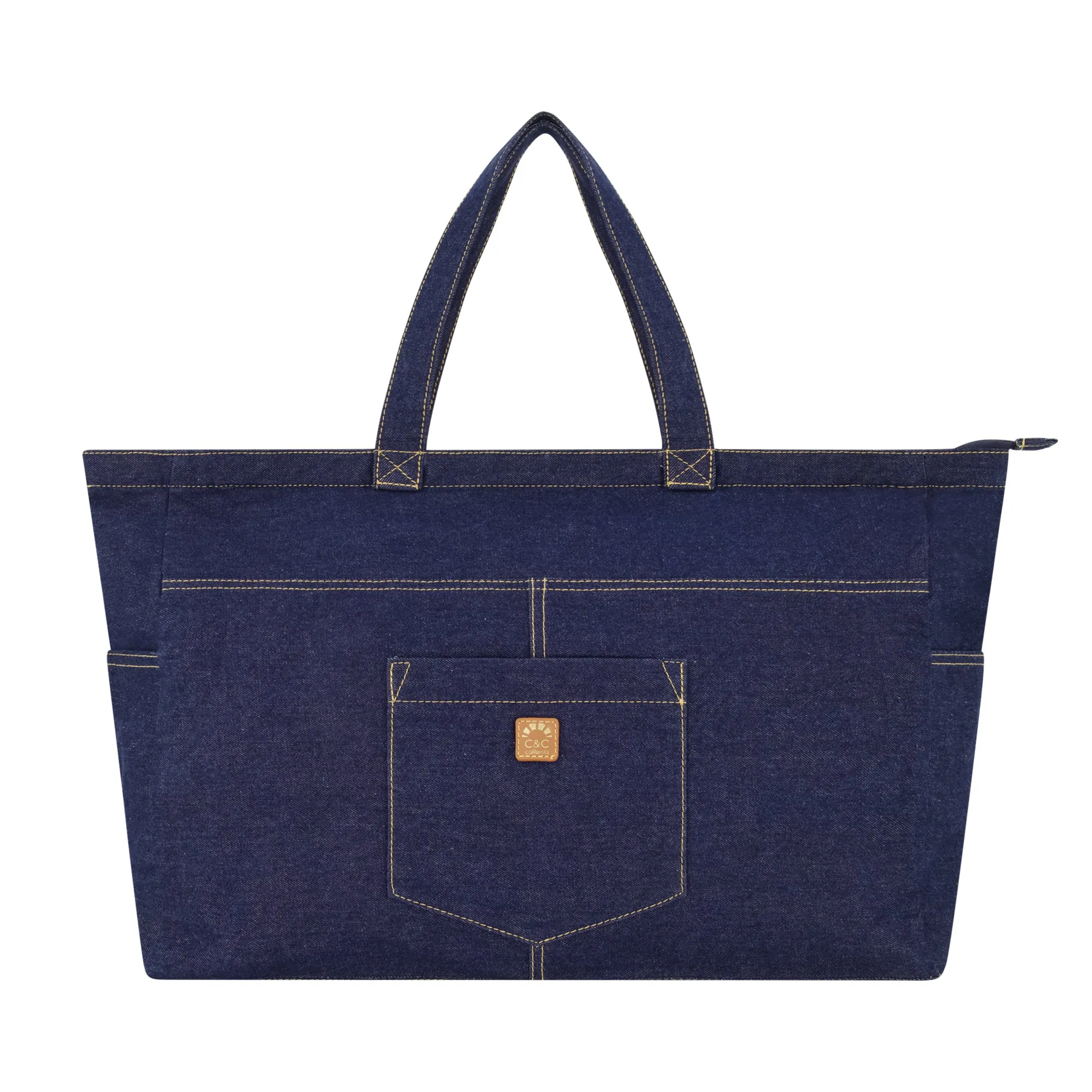 C & C California Multi Pocket Denim Tote