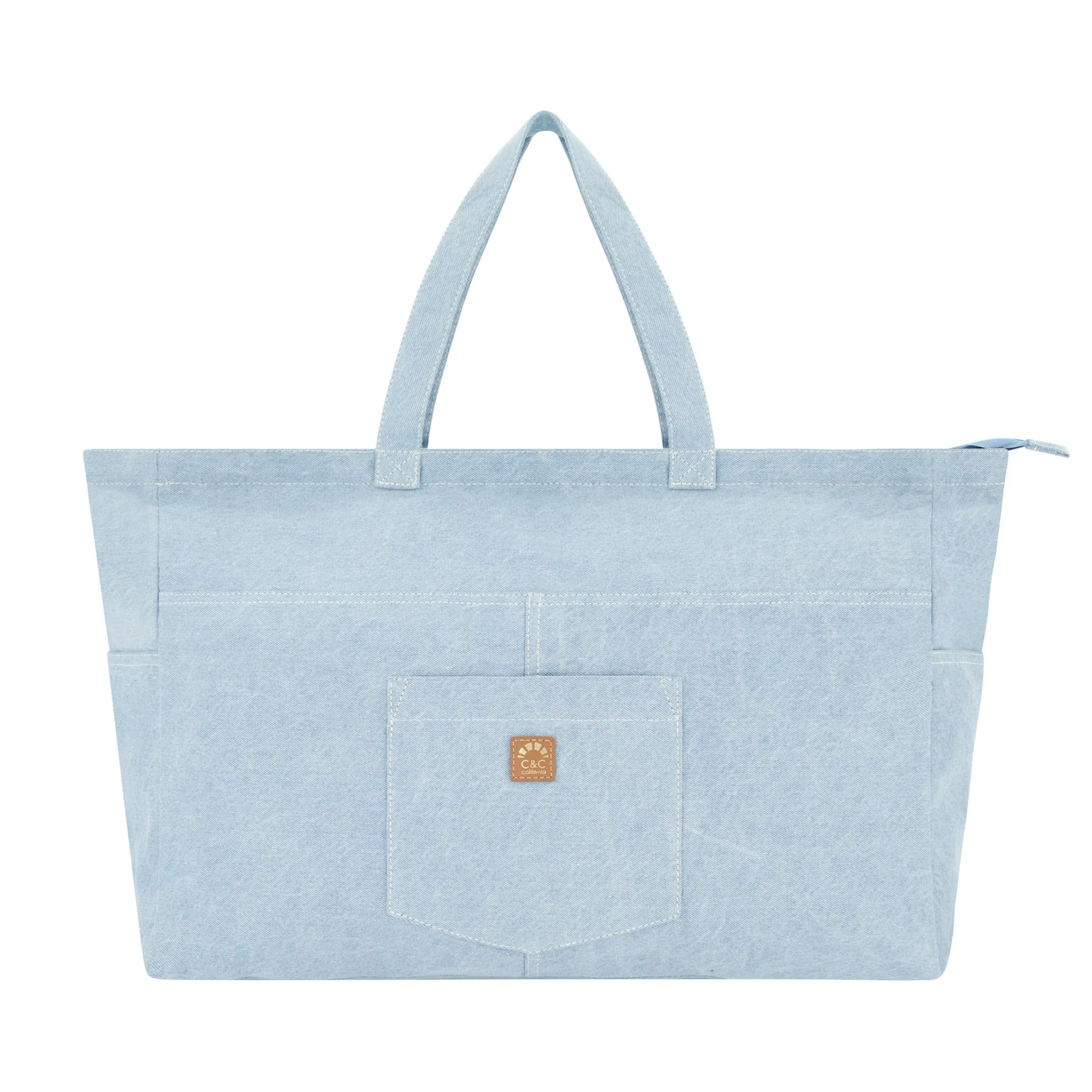 C & C California Multi Pocket Denim Tote