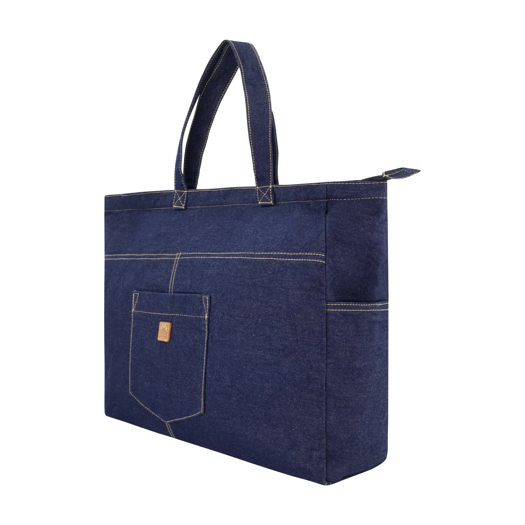 C & C California Multi Pocket Denim Tote