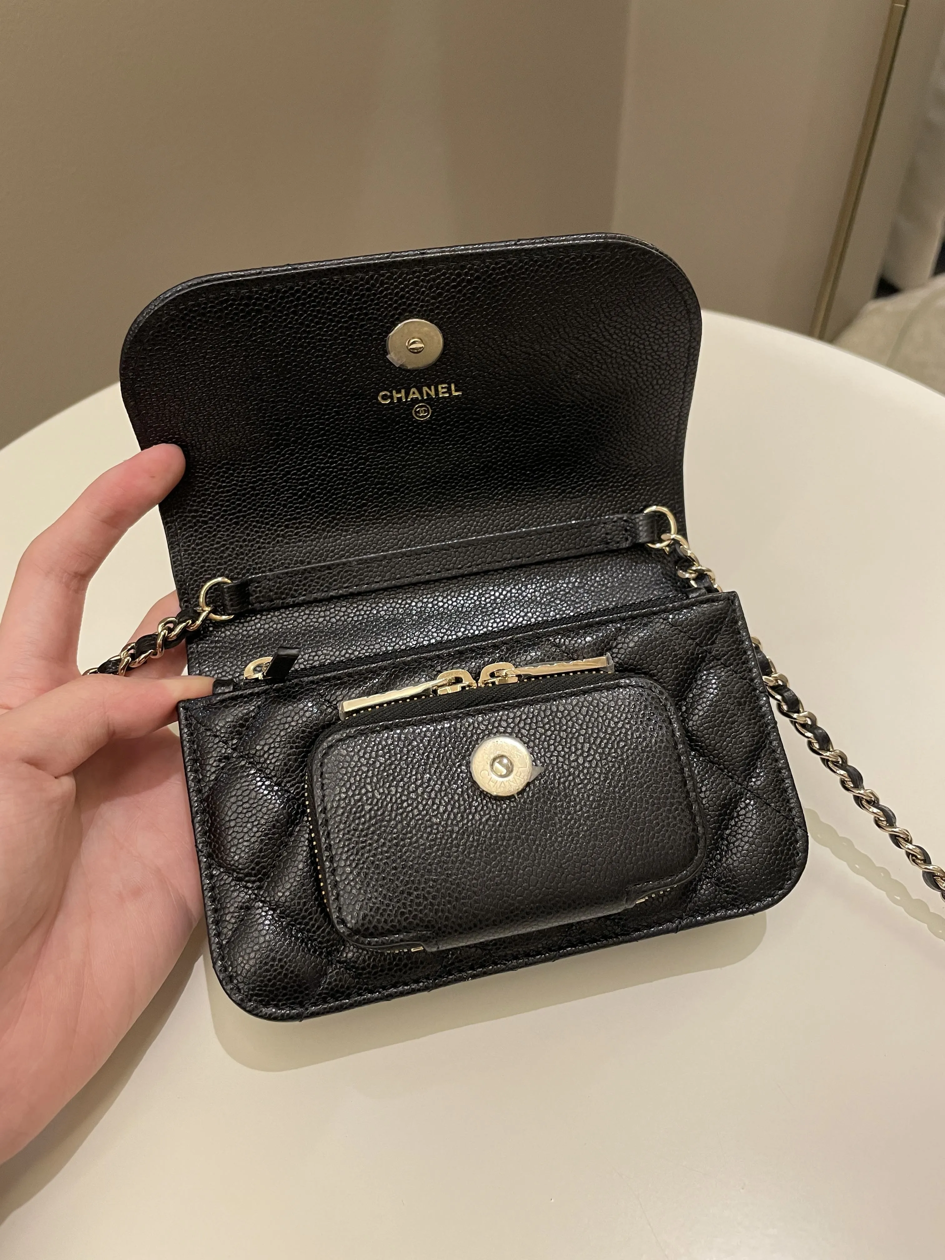 Chanel Business Affinity Clutch On Chain Black Caviar