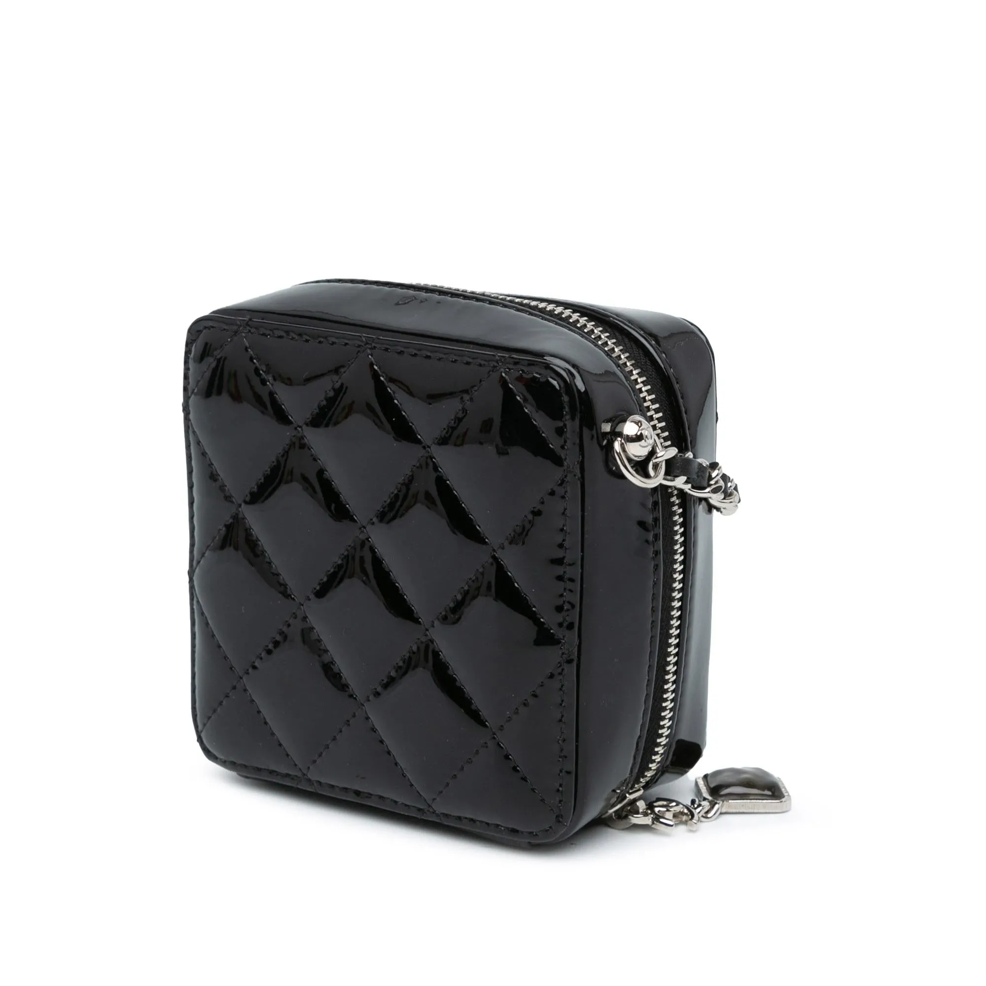 Chanel CC Quilted Patent Clutch With Chain (SHG-s2IpIR)