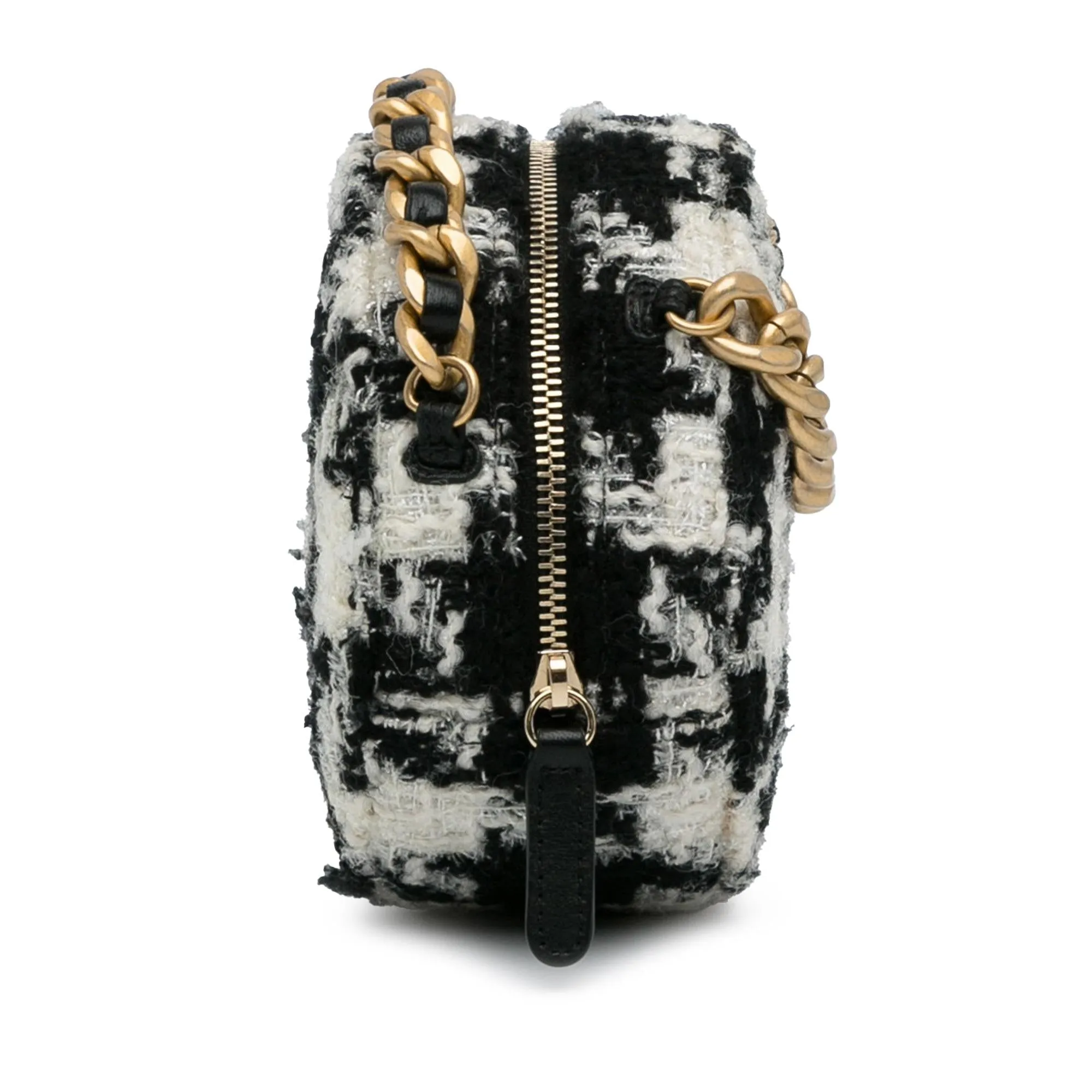 Chanel Round Tweed 19 Clutch with Chain and Lambskin Coin Purse (SHG-QcxD1I)