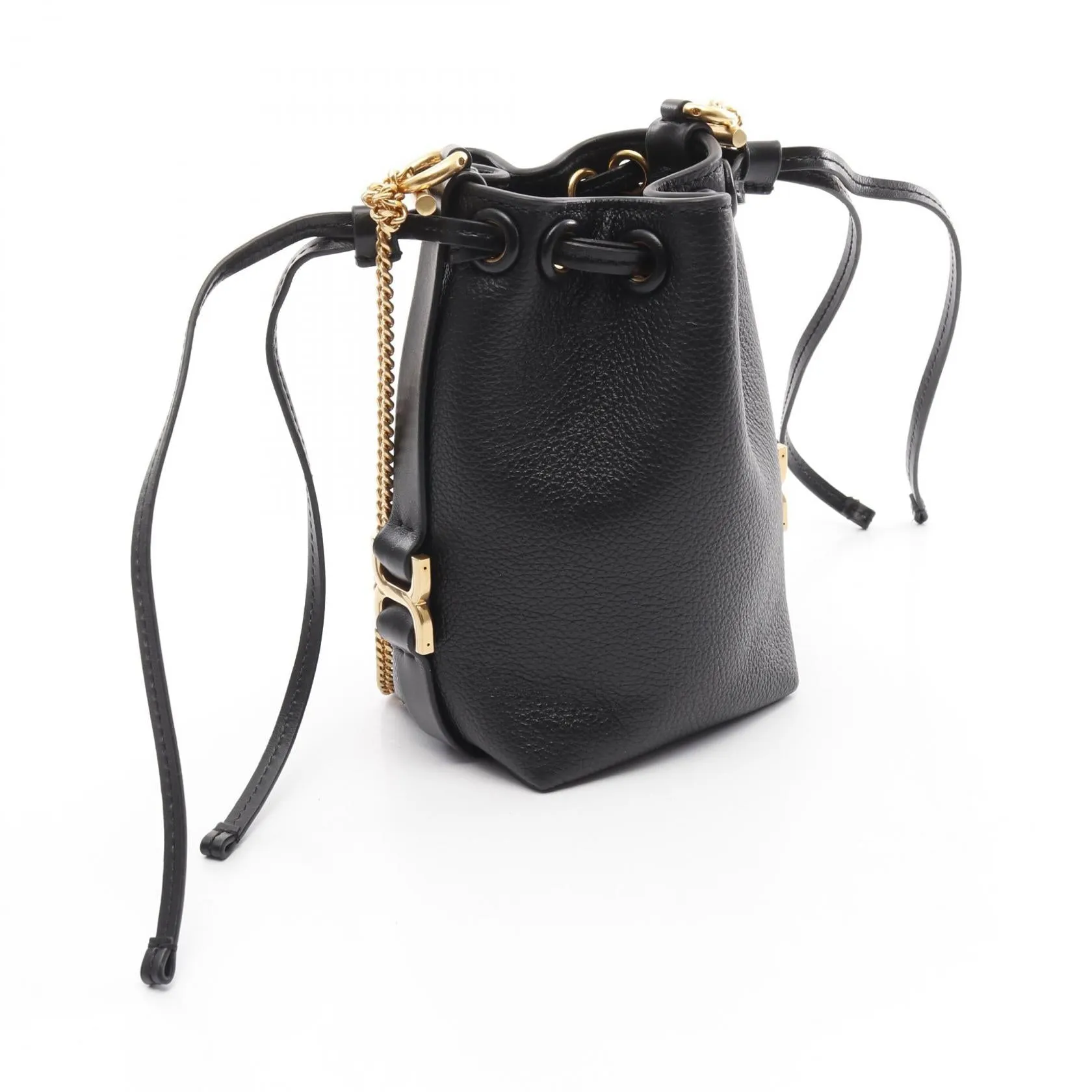 Chloe Marcie Micro Leather Bucket Bag Black
