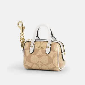 C.O.A.C.H Mini Rowan Bag Charm In Signature Canvas