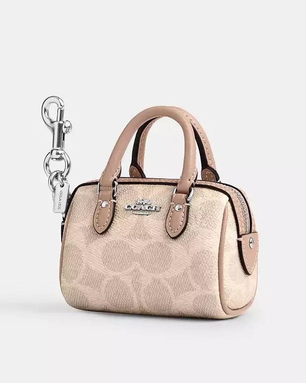 C.O.A.C.H Mini Rowan Bag Charm In Signature Canvas
