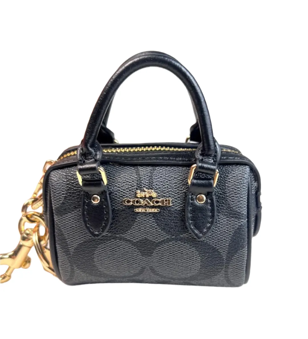 C.O.A.C.H Mini Rowan Bag Charm In Signature Canvas
