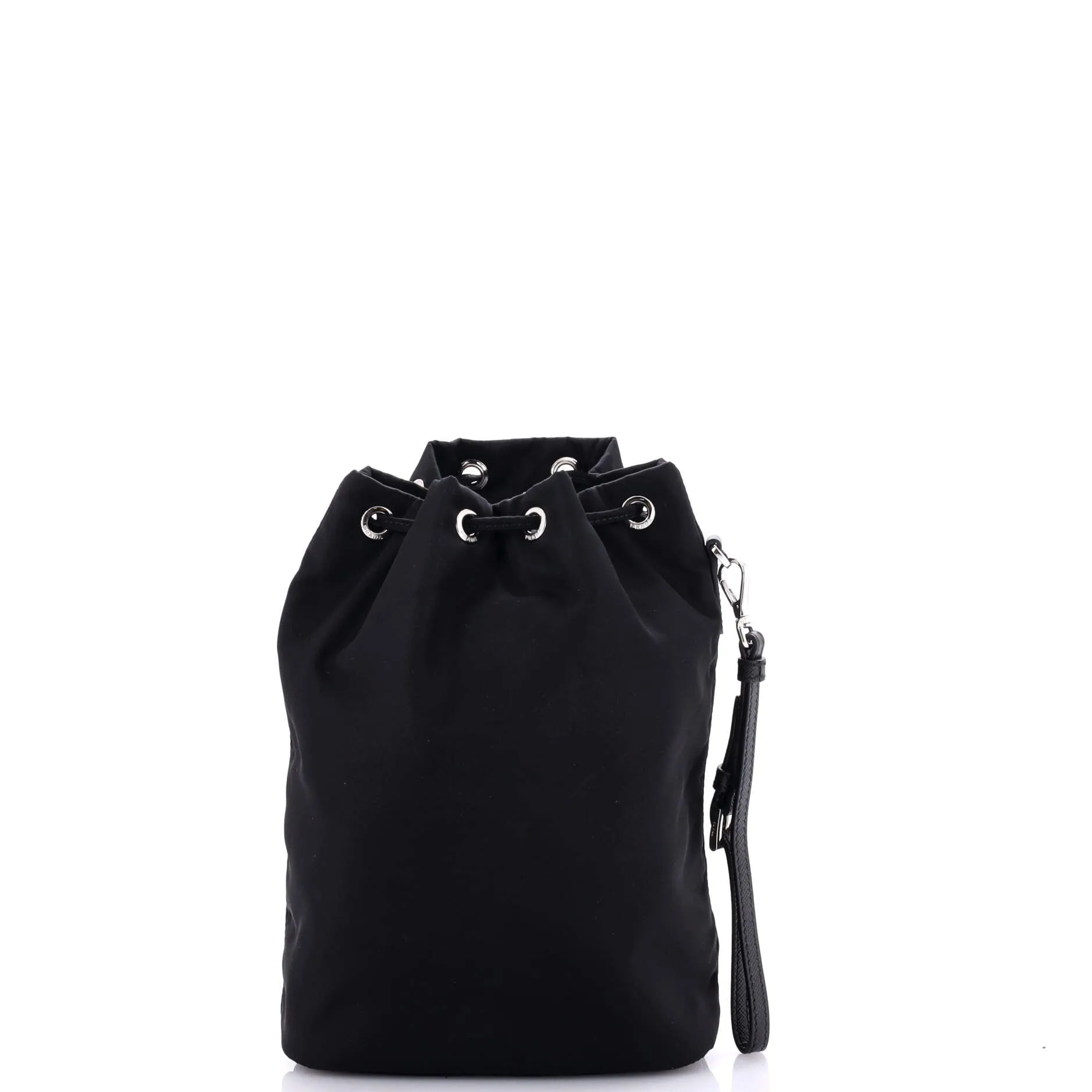 Drawstring Wristlet Bucket Bag Tessuto Small