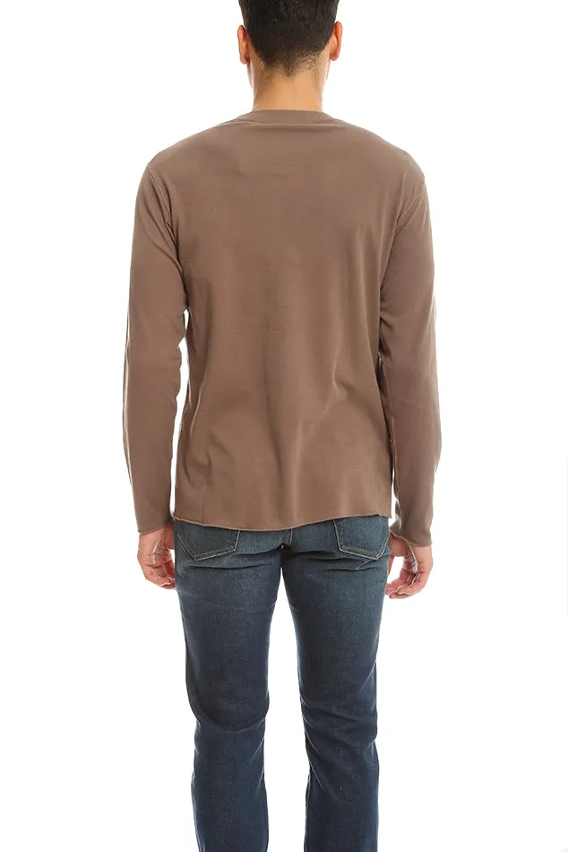 Embroidered Leaf Tee Brown