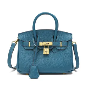 Full-Grain Leather Mini Satchel/ Shoulder Bag