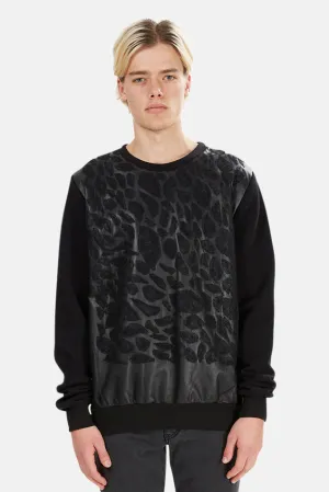 Giorgio Brato Leather Leopard Sweatshirt