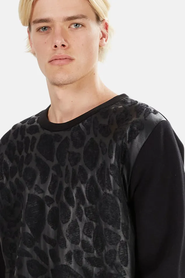 Giorgio Brato Leather Leopard Sweatshirt