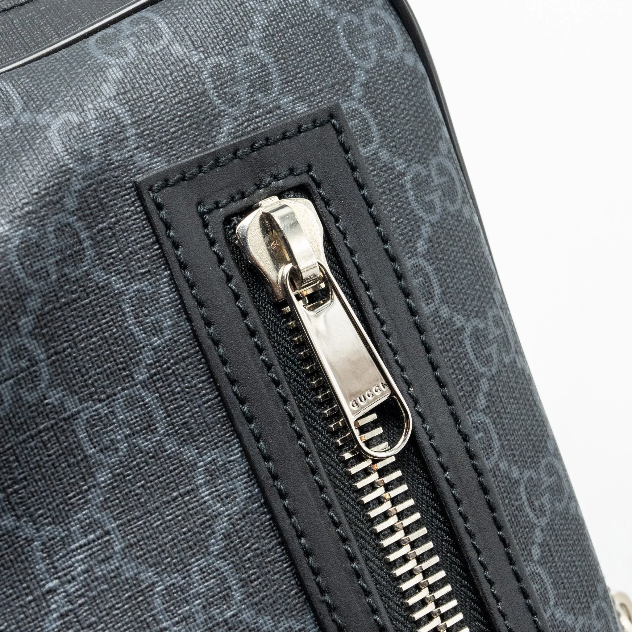 Gucci GG black Sling backpack GG supreme canvas black SHW