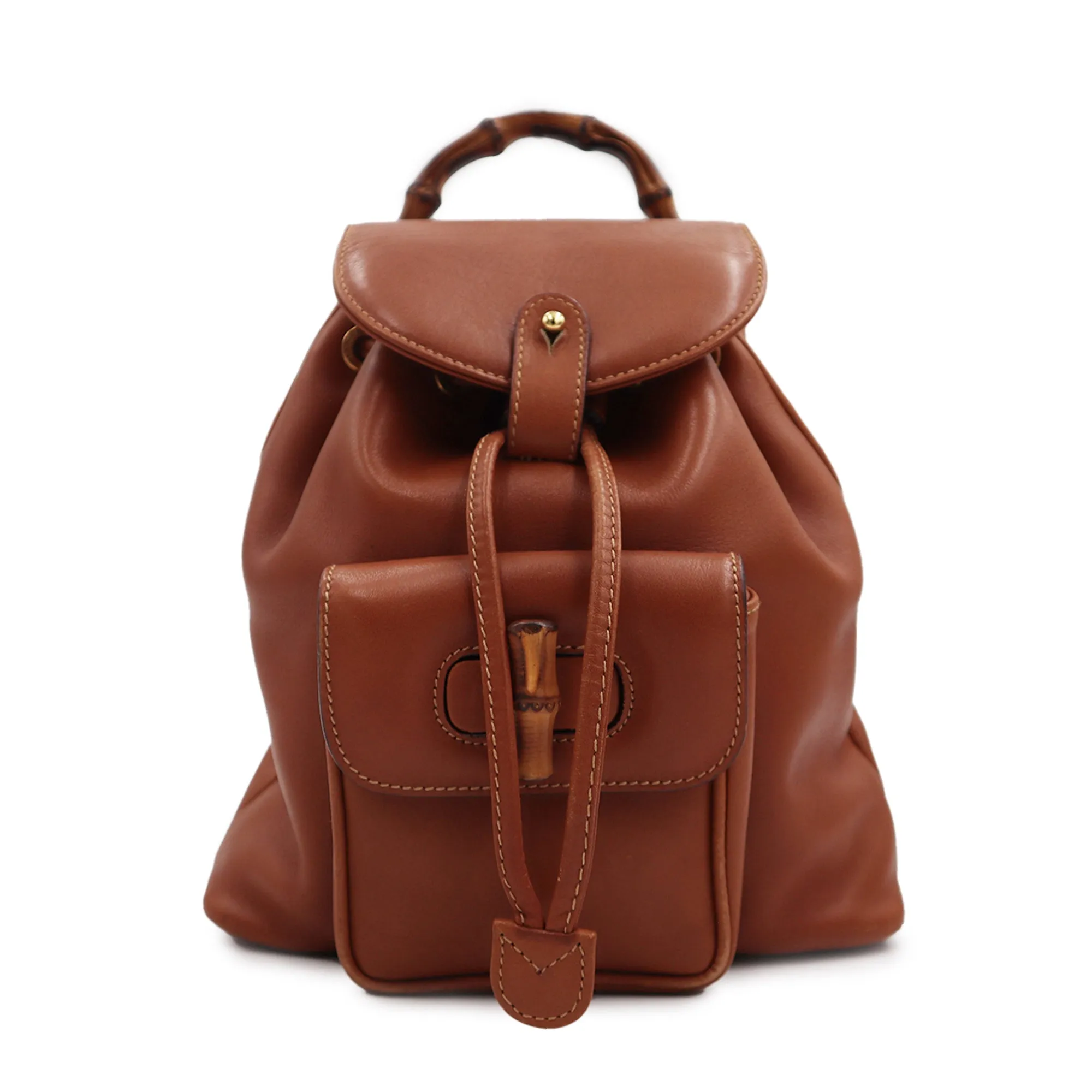 Gucci Leather Bamboo Mini Backpack
