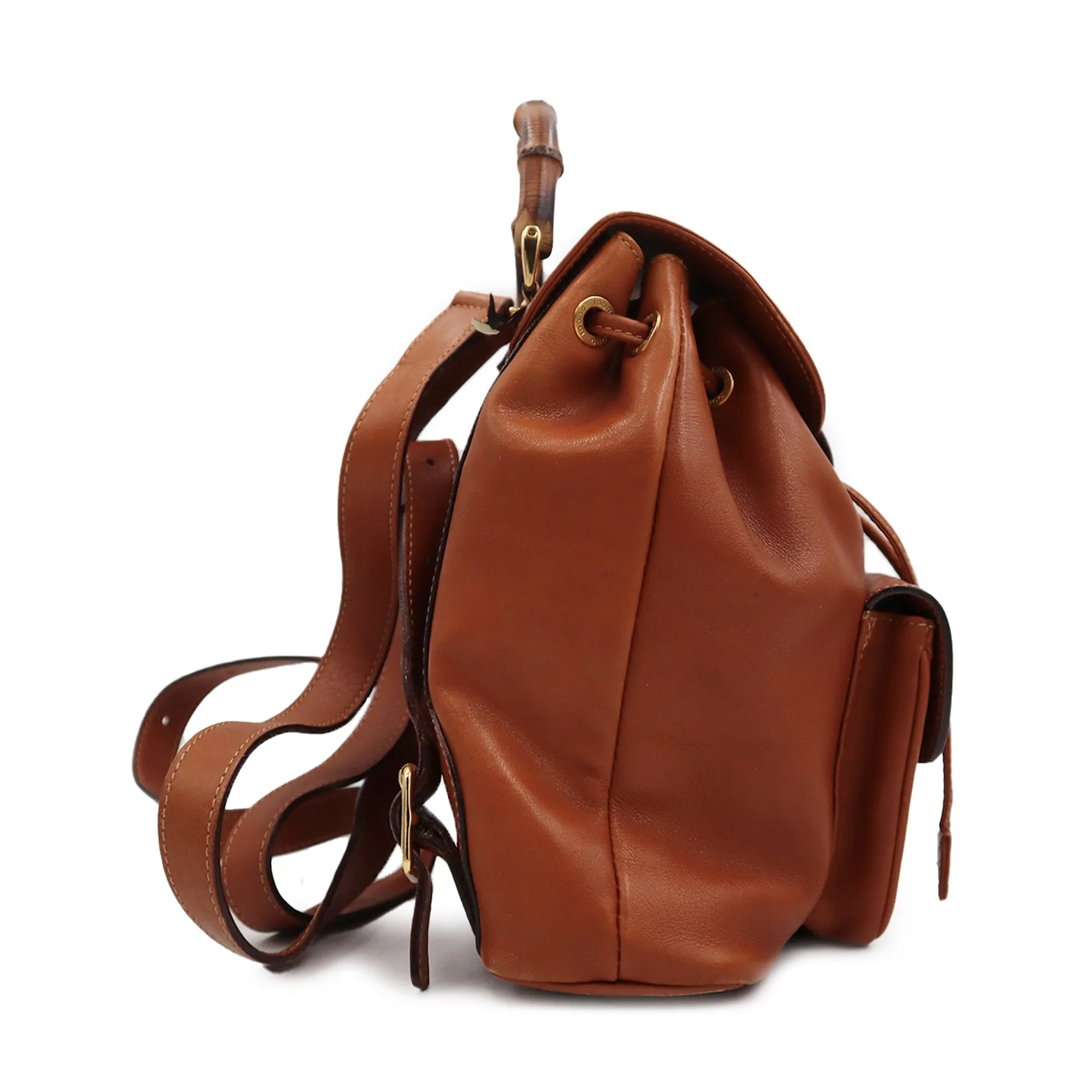 Gucci Leather Bamboo Mini Backpack