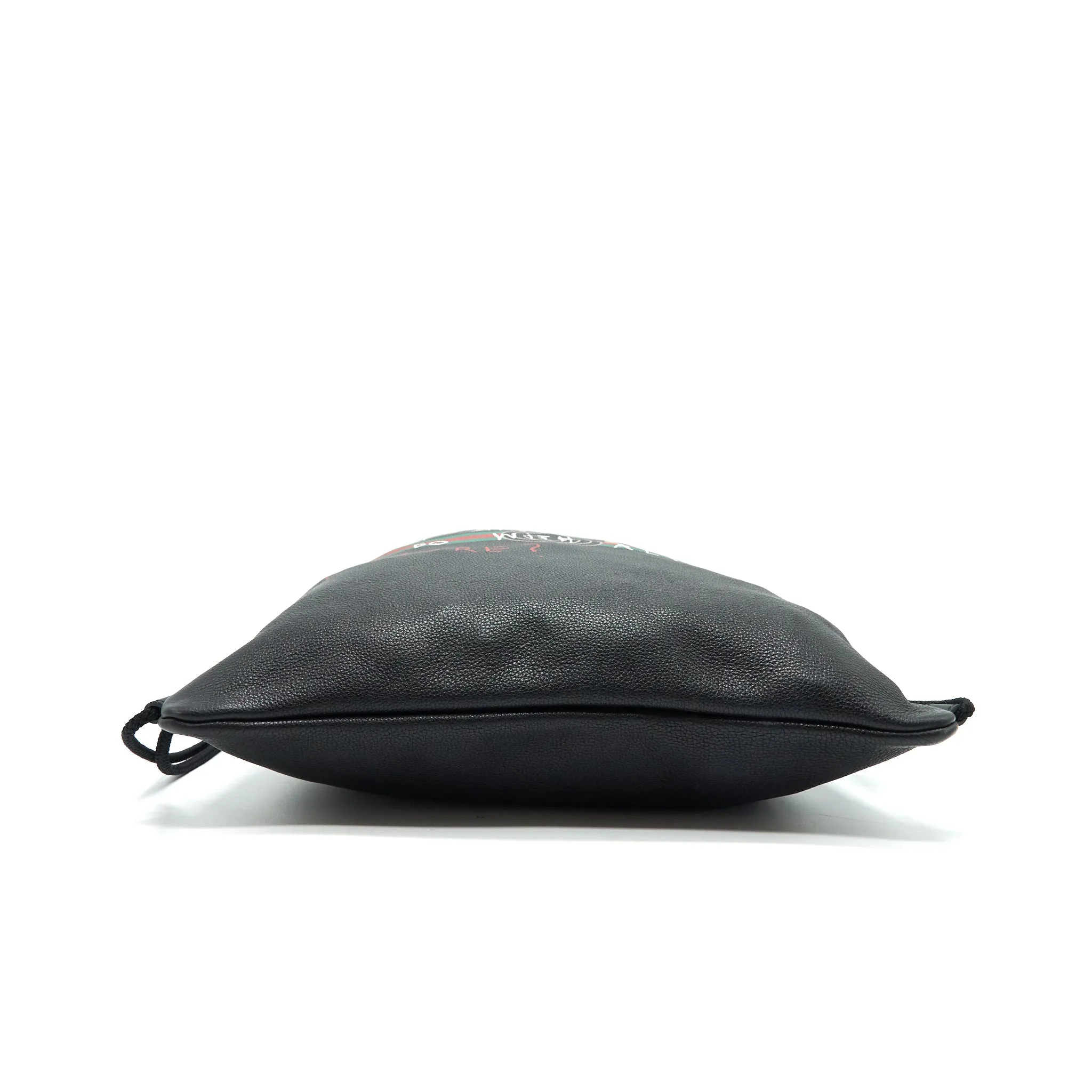 Gucci Logo Printed Drawstring Backpack Black