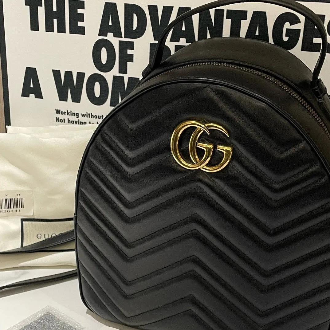 Gucci Marmont Leather Backpack